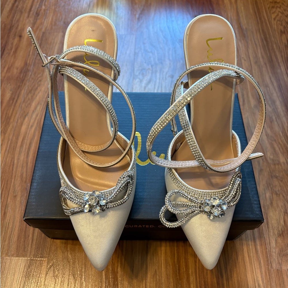 NWIB Lulus Heels with Rhinestone Detail
